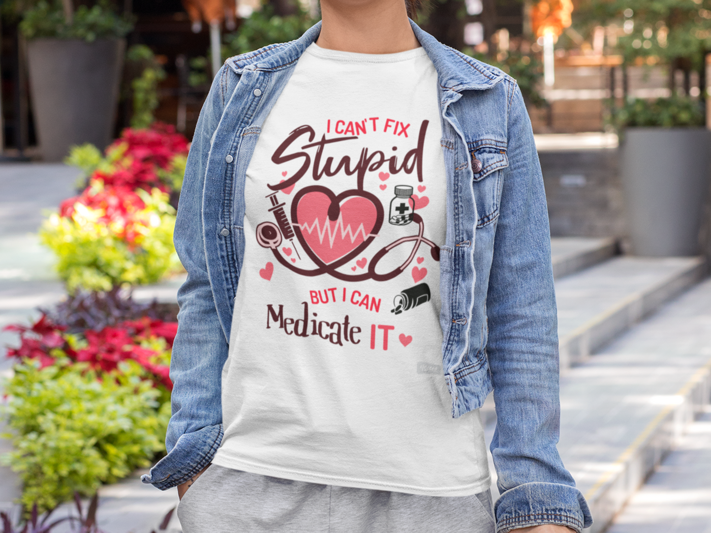 Funny Gift for Pharmacist I can't Fix Stupid But I Can Medicate It Pharmacy Mom Female Pharmacy Technician Birthday Gift